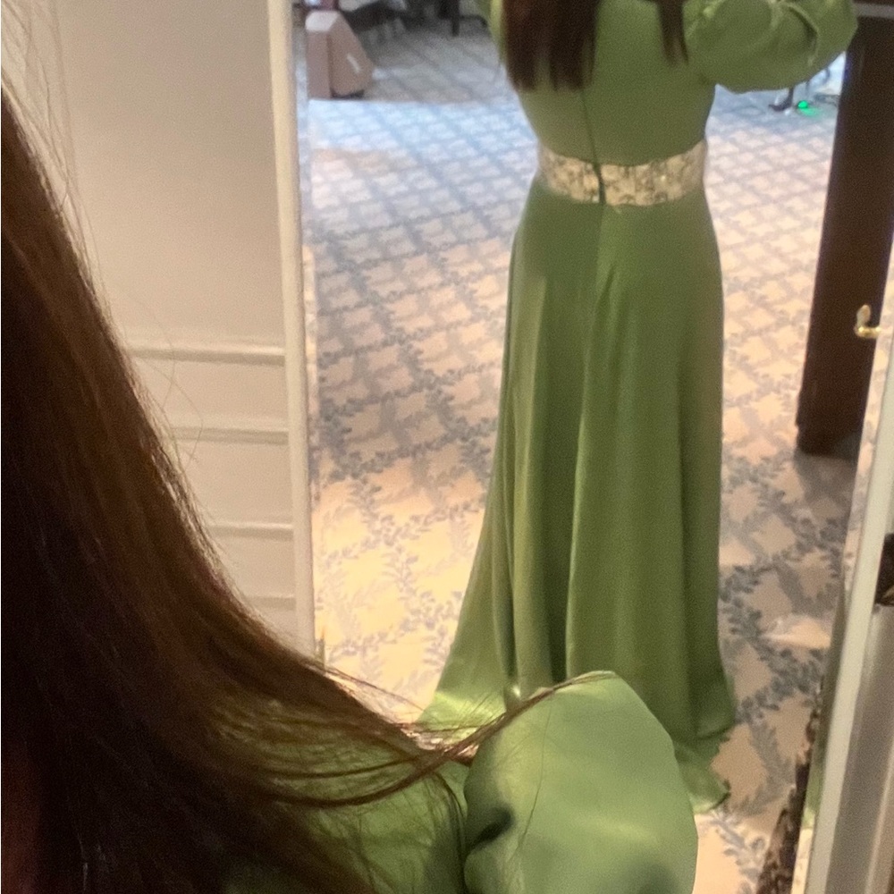 Jenny Packman Merida Beaded Satin Gown - Picture 4 of 16